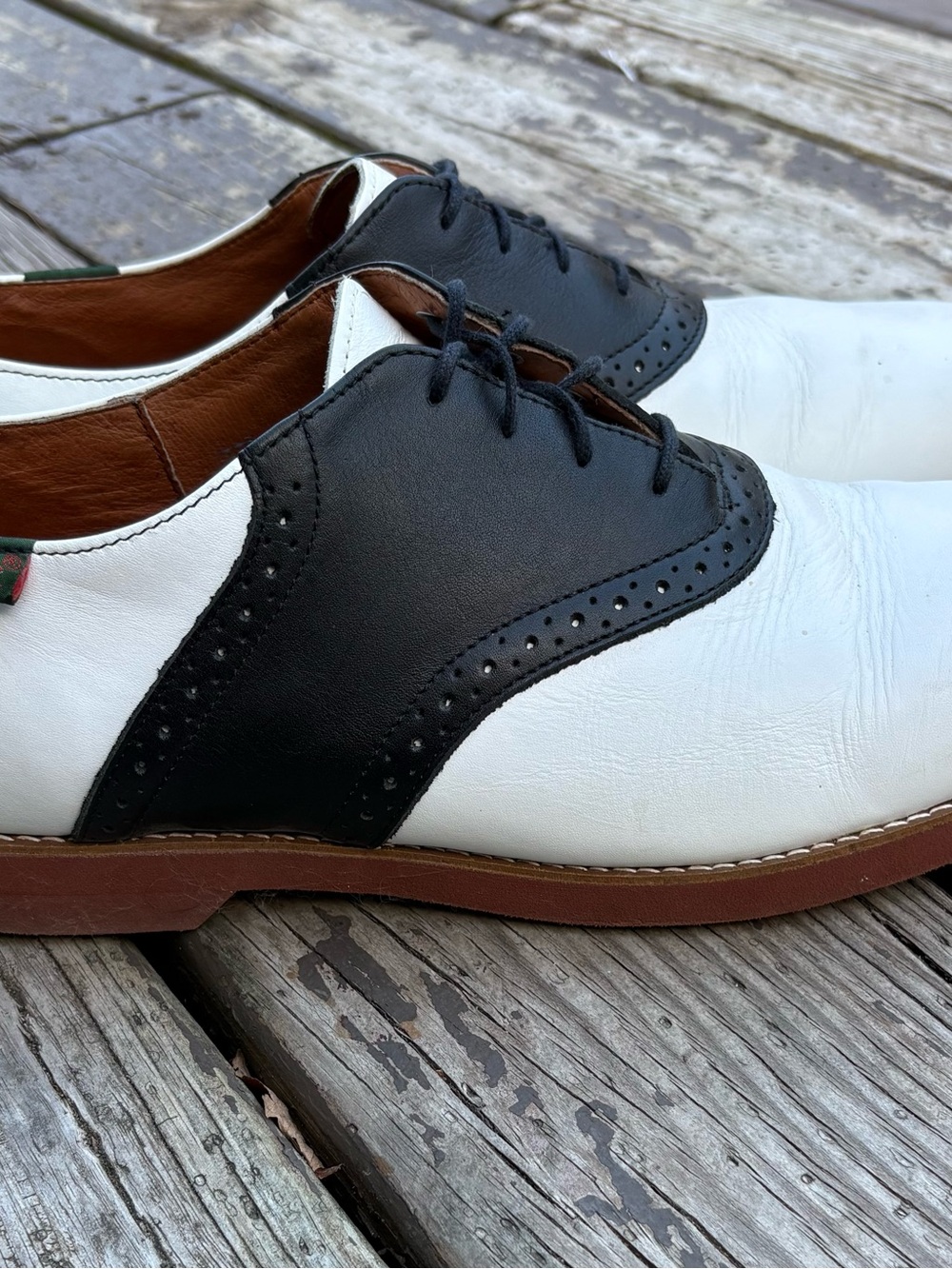 Bass Two-Tone Men’s Oxford Shoes in Black and White Size 11.5